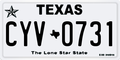 TX license plate CYV0731