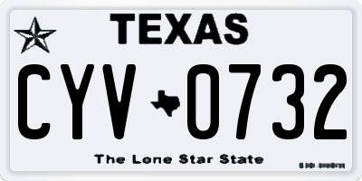 TX license plate CYV0732
