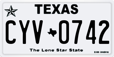 TX license plate CYV0742