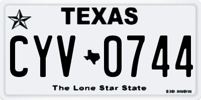 TX license plate CYV0744