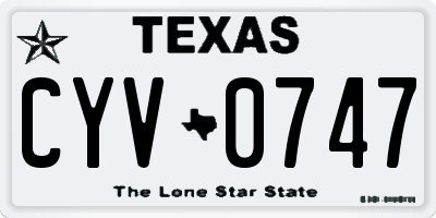 TX license plate CYV0747