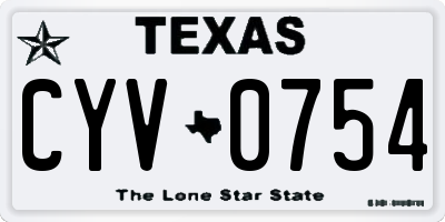 TX license plate CYV0754