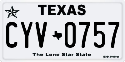 TX license plate CYV0757