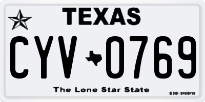 TX license plate CYV0769