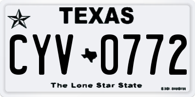 TX license plate CYV0772