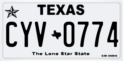 TX license plate CYV0774