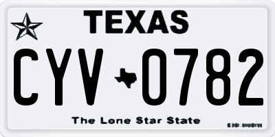 TX license plate CYV0782
