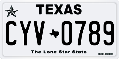 TX license plate CYV0789