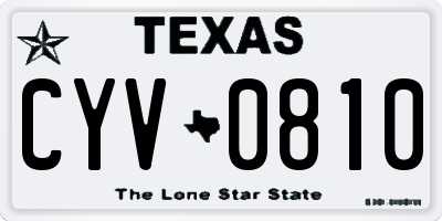 TX license plate CYV0810