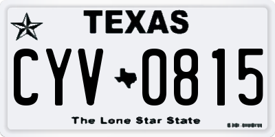 TX license plate CYV0815