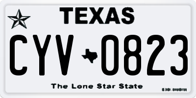 TX license plate CYV0823