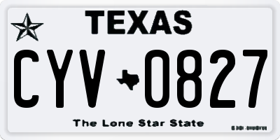 TX license plate CYV0827