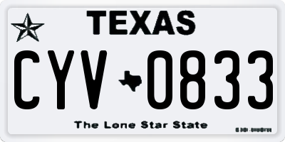 TX license plate CYV0833