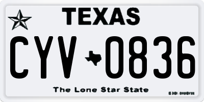 TX license plate CYV0836
