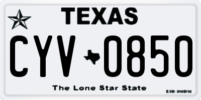 TX license plate CYV0850
