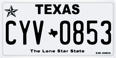 TX license plate CYV0853