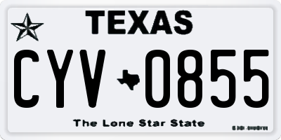 TX license plate CYV0855