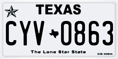 TX license plate CYV0863