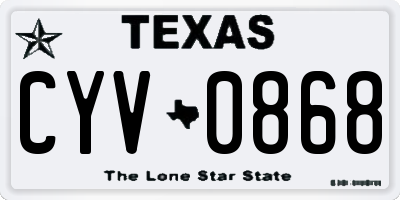 TX license plate CYV0868