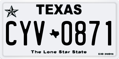 TX license plate CYV0871