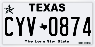 TX license plate CYV0874