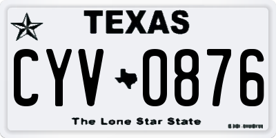 TX license plate CYV0876