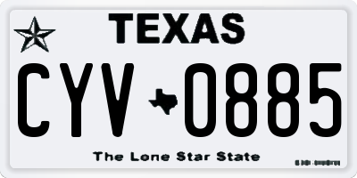 TX license plate CYV0885