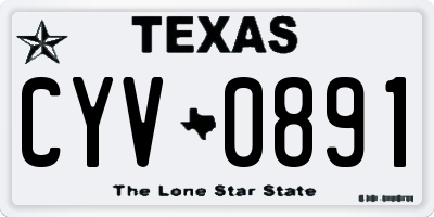 TX license plate CYV0891