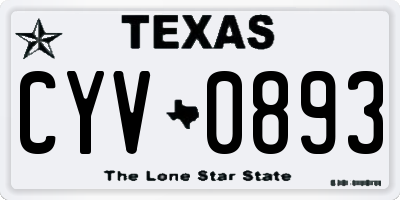 TX license plate CYV0893