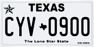 TX license plate CYV0900