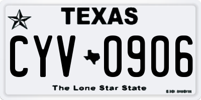 TX license plate CYV0906