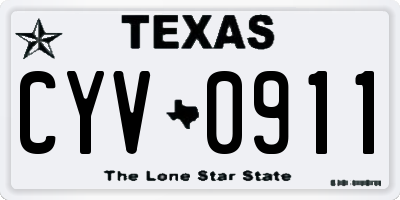 TX license plate CYV0911