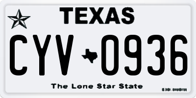 TX license plate CYV0936