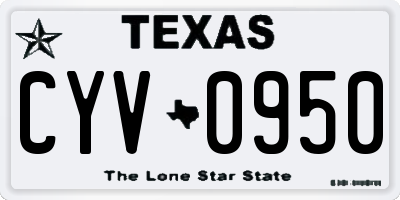 TX license plate CYV0950