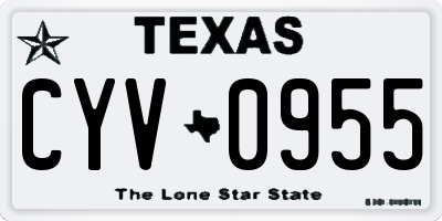 TX license plate CYV0955