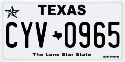 TX license plate CYV0965