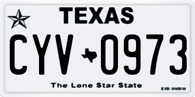 TX license plate CYV0973