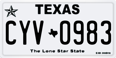 TX license plate CYV0983