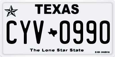 TX license plate CYV0990