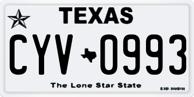 TX license plate CYV0993