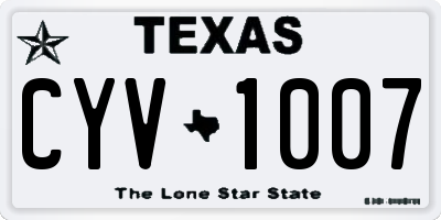 TX license plate CYV1007
