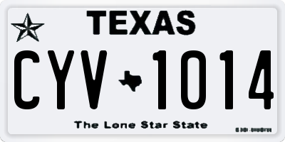 TX license plate CYV1014