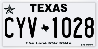 TX license plate CYV1028