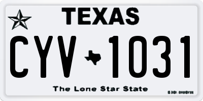 TX license plate CYV1031