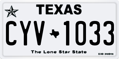 TX license plate CYV1033