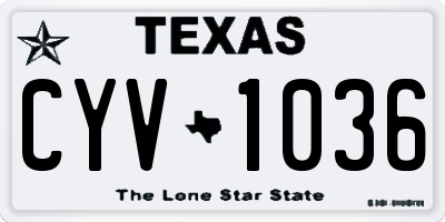 TX license plate CYV1036
