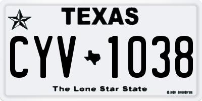 TX license plate CYV1038