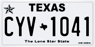 TX license plate CYV1041