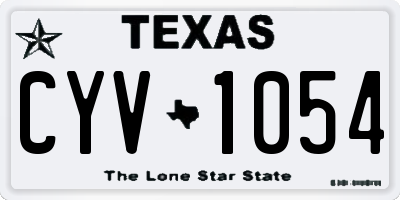 TX license plate CYV1054