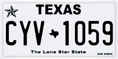 TX license plate CYV1059